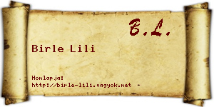 Birle Lili névjegykártya